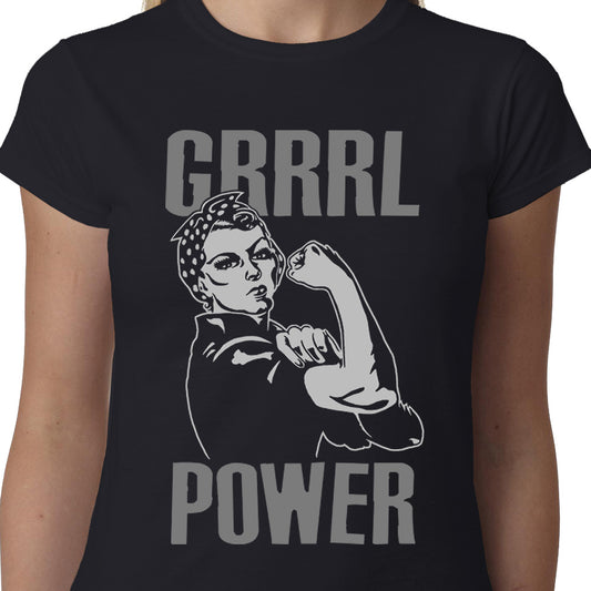 Grrrl Power (Rosie the Riveter) ladies t-shirt