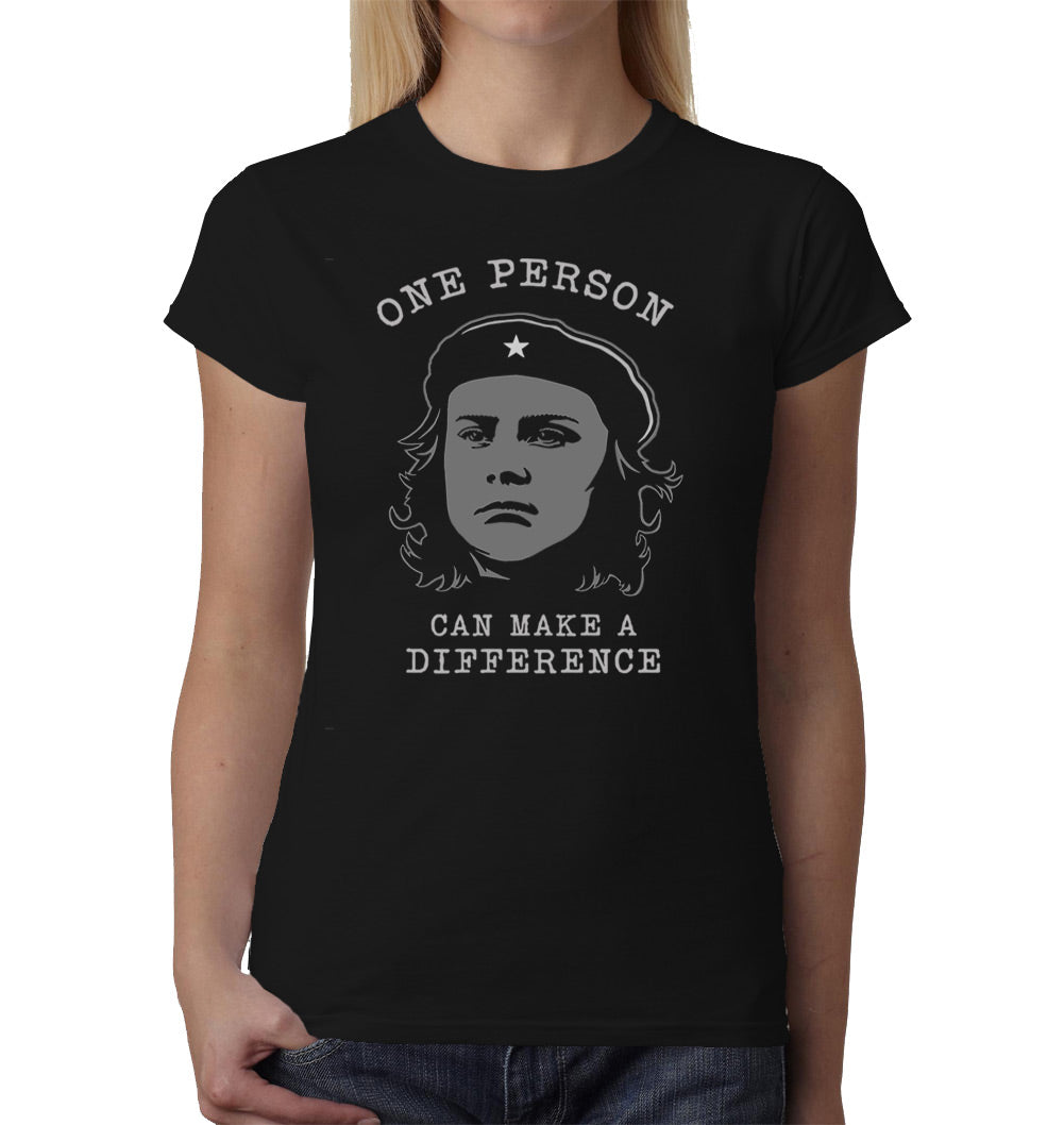 One Person Can Make A Difference (Greta Che) ladies t-shirt
