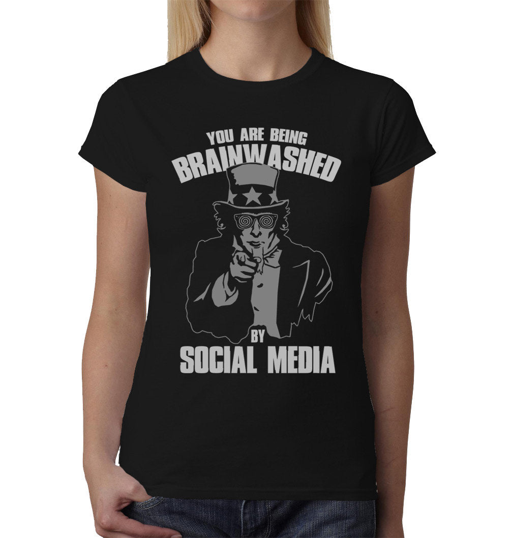 You Are Being Brainwashed by Social Media ladies t-shirt