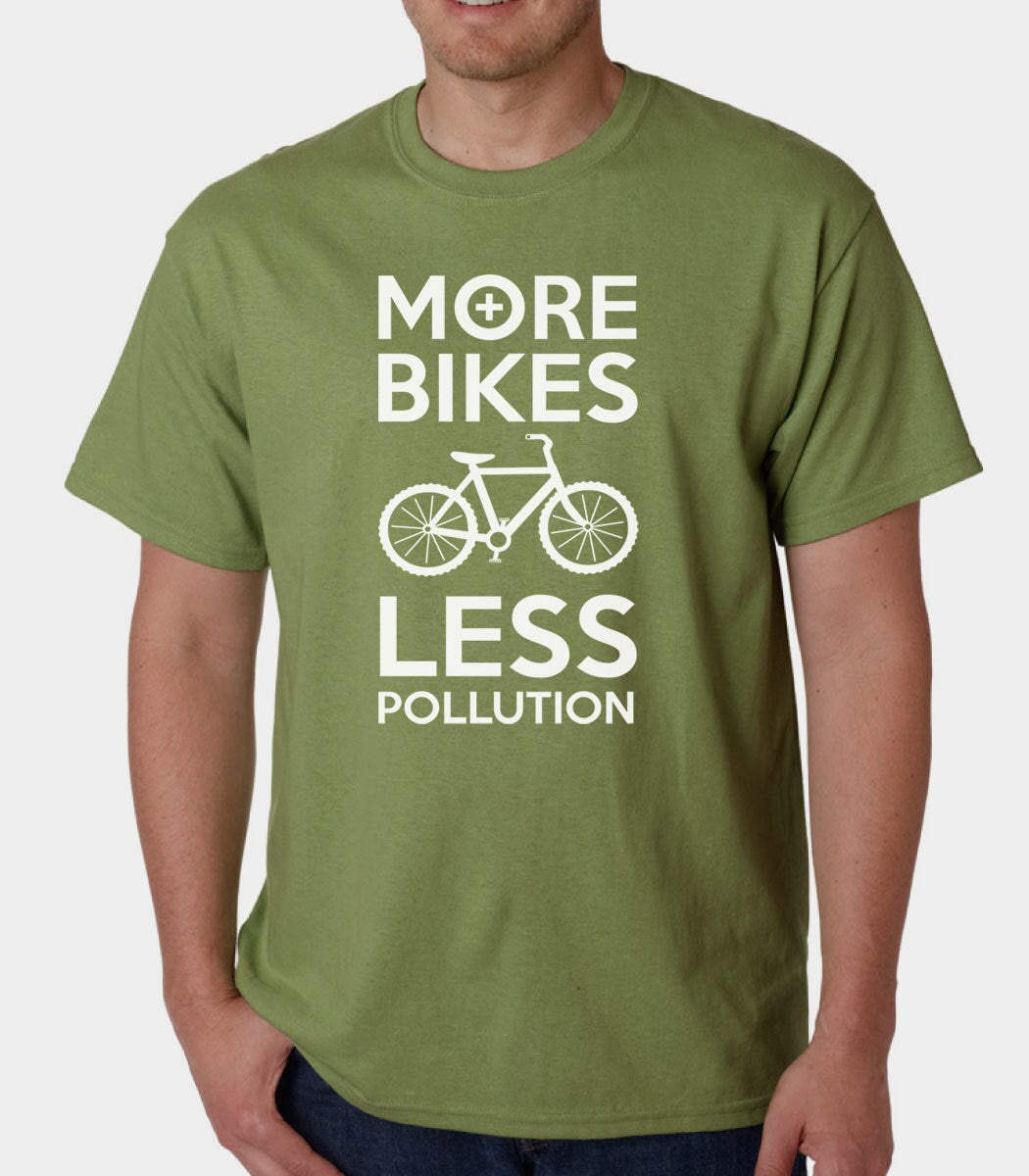 More Bikes Less Pollution t-shirt