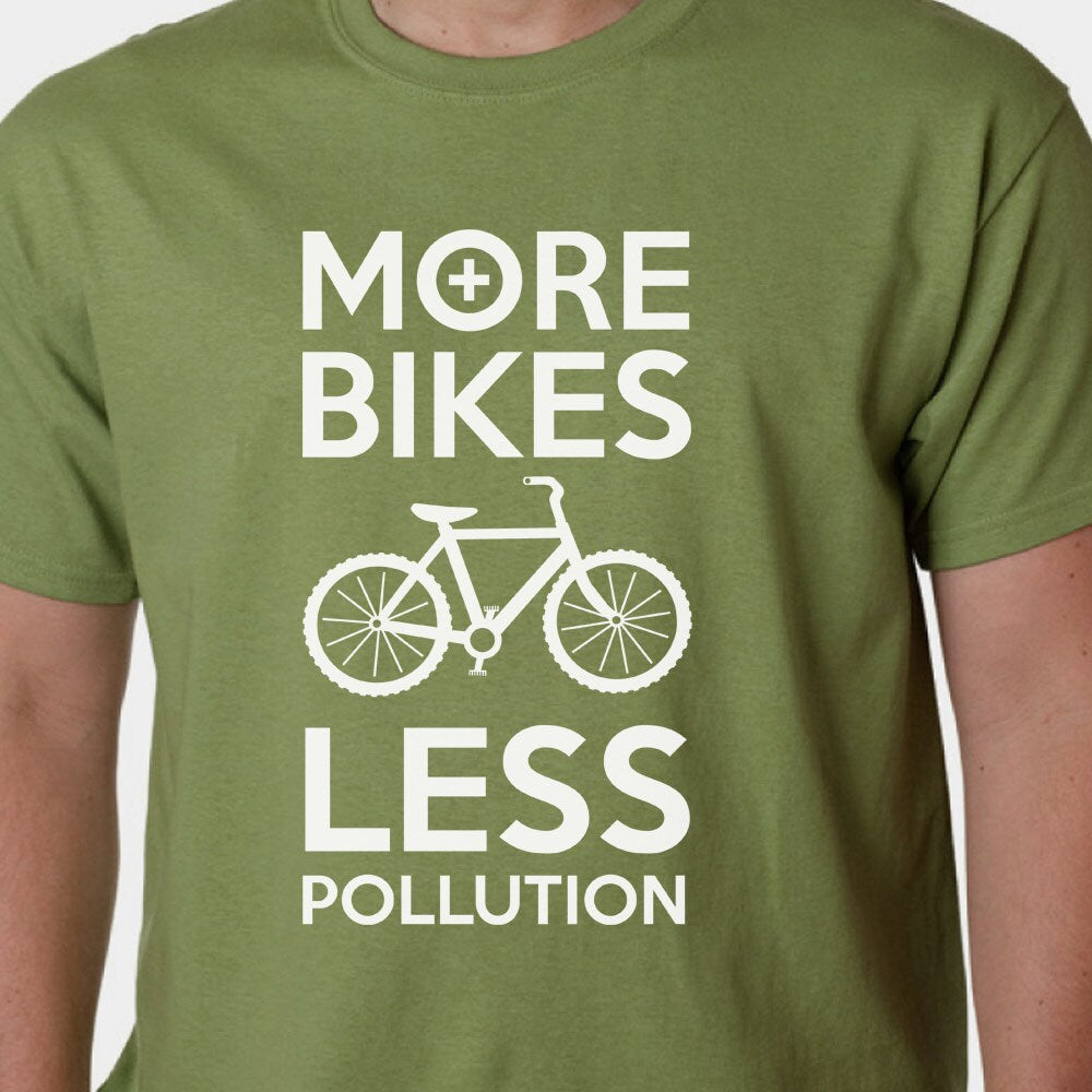 More Bikes Less Pollution t-shirt